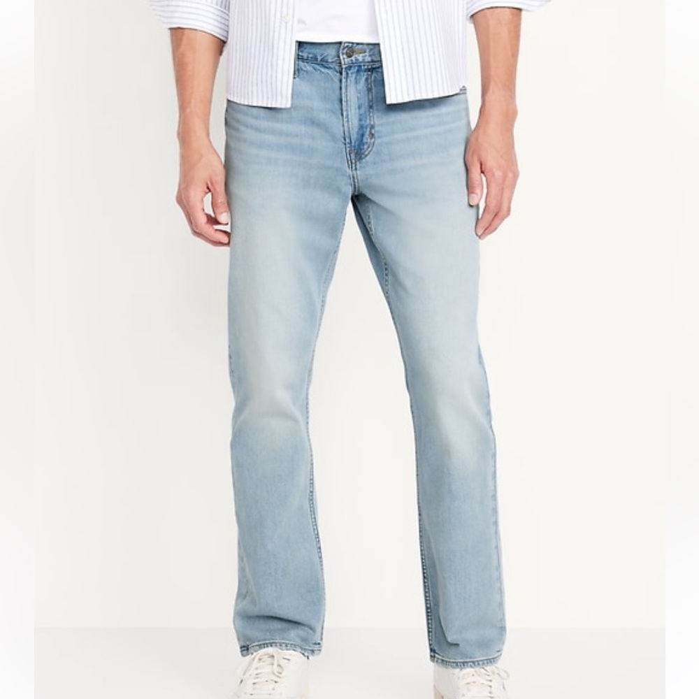 Old Navy Men’s Straight TALL Jeans Built-in Flex super light wash
